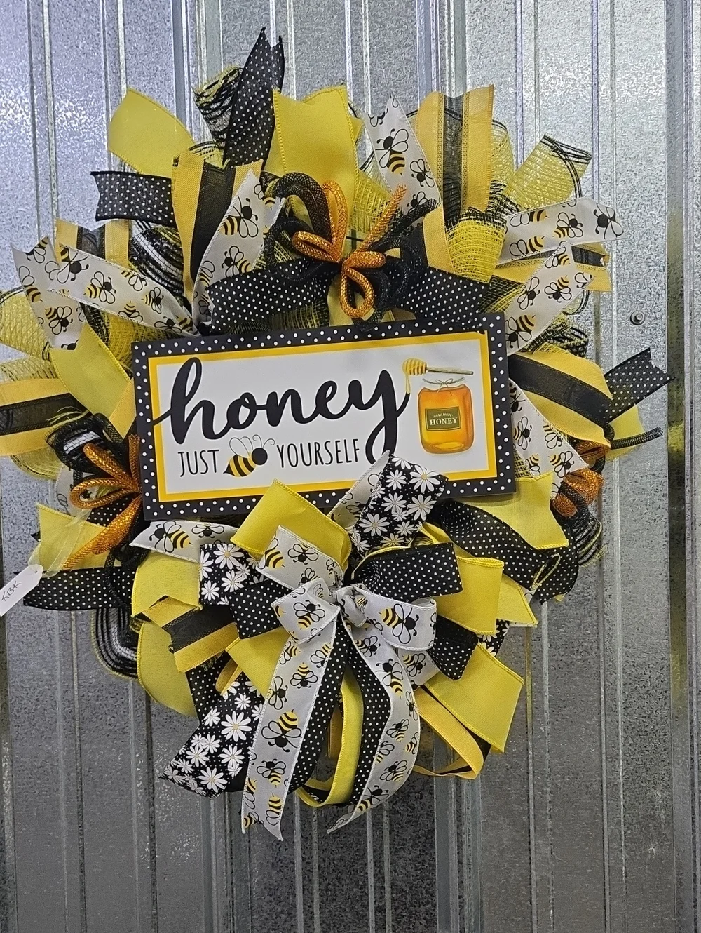 Honey Just Bee Yourself Yellow & Black Decorative Holiday Wreath